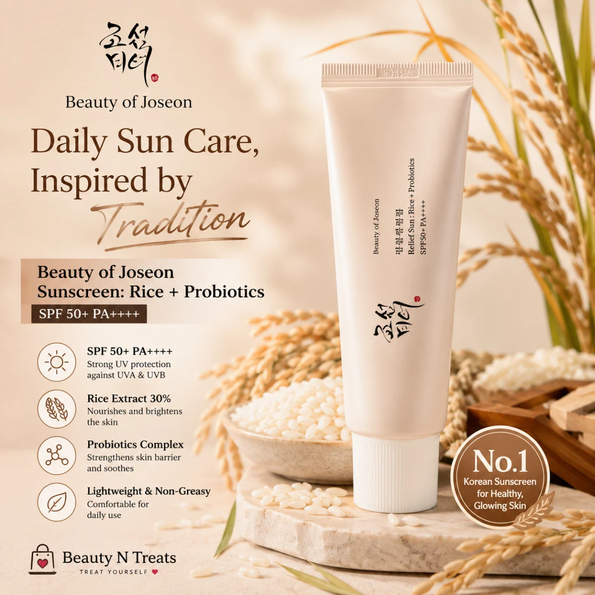 Beauty of Joseon Relief Sun: Rice + Probiotics SPF50+ PA++++ – 50ml