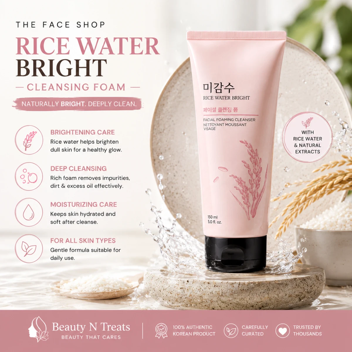 The Face Shop Rice Water Bright Cleansing Foam 150ml