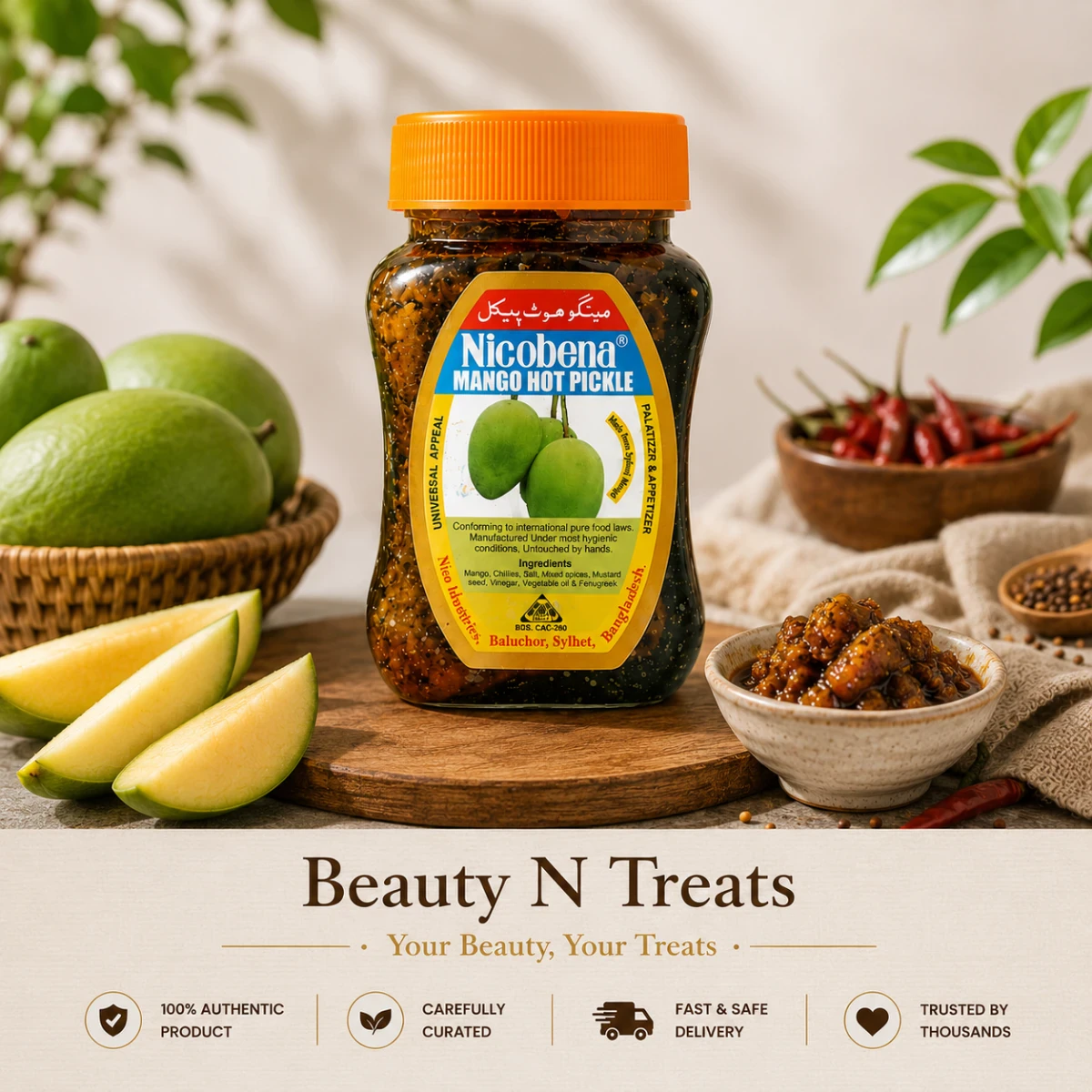 Nicobena Mango Hot Pickle – 220g