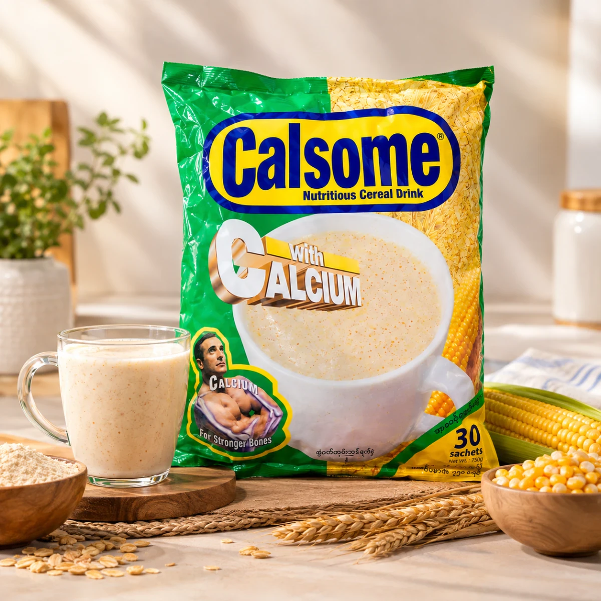 Calsome Nutritious Cereal Drink 750g 30 Sachets - ক্যালসোম সিরিয়াল ড্রিংক