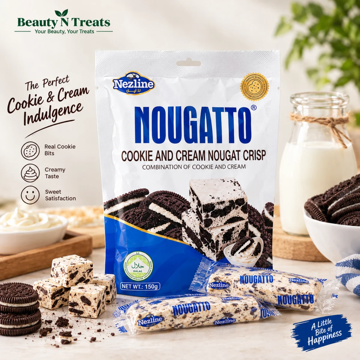 Nezline Nougatto Cookie & Cream Nougat Crisp 150g