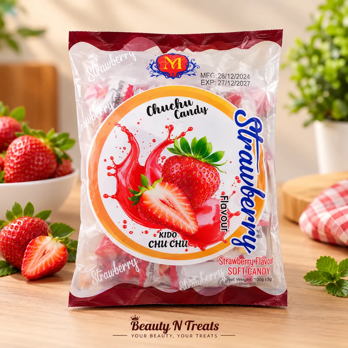 Chu Chu Candy 25pcs Strawberry Flavour - চিউ চিউ স্ট্রবেরি ক্যান্ডি
