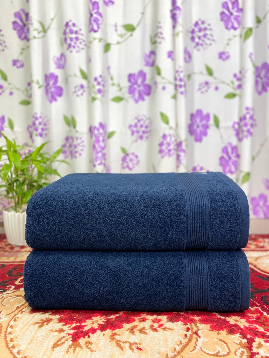 2 pce 27 by 54 inch Soft & Absorbent  black color  pure Cotton Bath Towel