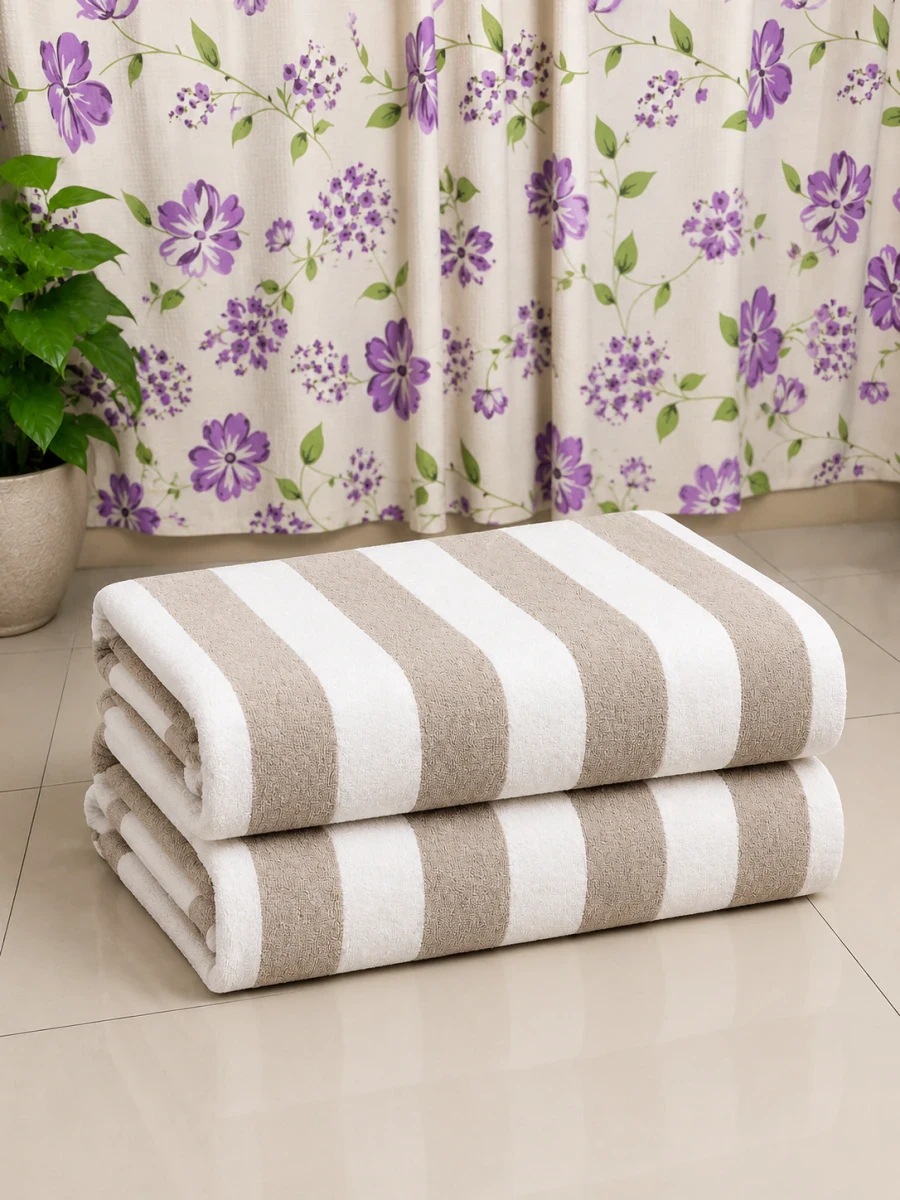 2 pcs 27by 54inch Soft & Absorbent sky blue  pure Cotton Bath Towel