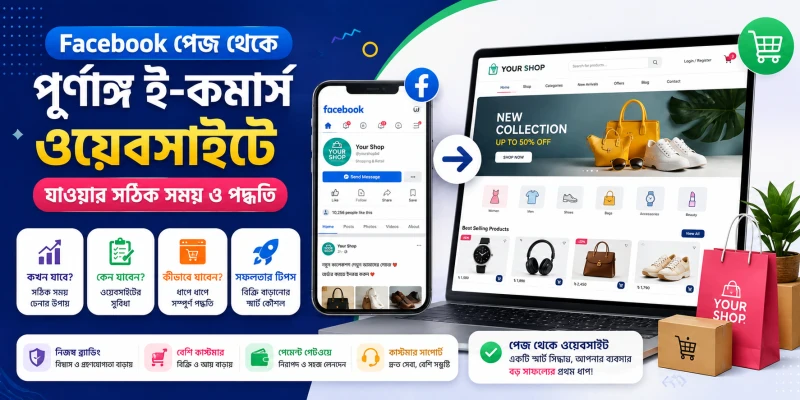 Facebook পেজ থেকে পূর্ণাঙ্গ ই-কমার্স ওয়েবসাইটে যাওয়ার সঠিক সময় ও পদ্ধতি