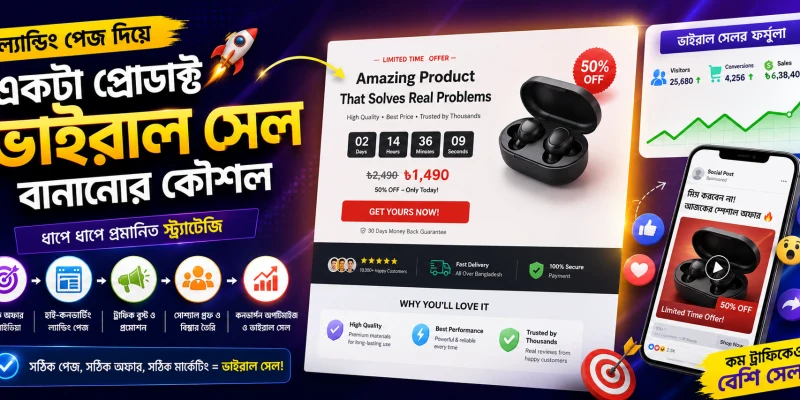 ল্যান্ডিং পেজ দিয়ে একটা প্রোডাক্ট ভাইরাল সেল বানানোর কৌশল
