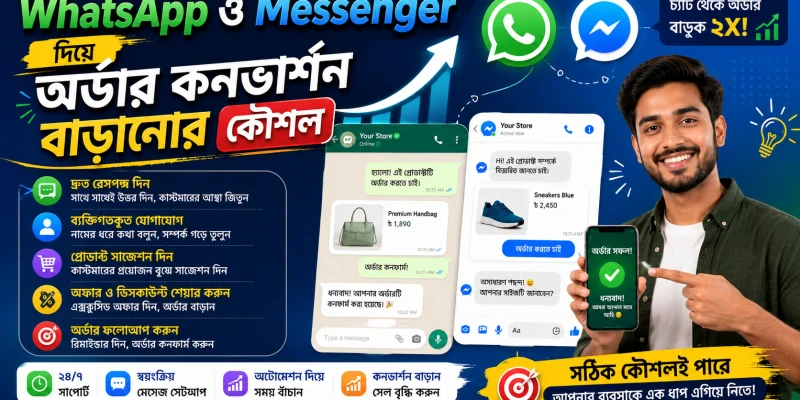 WhatsApp ও Messenger দিয়ে অর্ডার কনভার্শন বাড়ানোর কৌশল