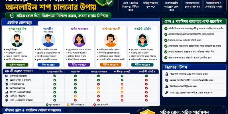 রোল ও পারমিশন: টিমের সাথে নিরাপদে অনলাইন শপ চালানোর উপায়
