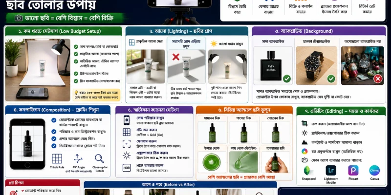 কম খরচে প্রোডাক্ট ফটোগ্রাফি: স্মার্টফোন দিয়েই বিক্রয়যোগ্য ছবি তোলার উপায়