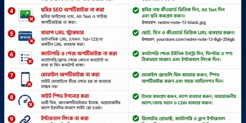 ই-কমার্স SEO: শুরুতেই যে ভুলগুলো বেশিরভাগ ব্যবসায়ী করেন