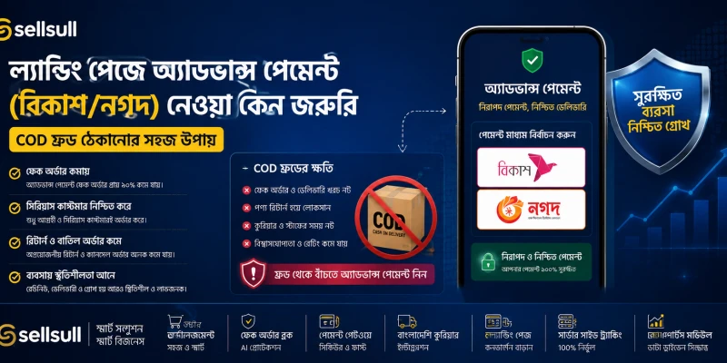ল্যান্ডিং পেজে অ্যাডভান্স পেমেন্ট (বিকাশ/নগদ) নেওয়া কেন জরুরি — COD ফ্রড ঠেকানোর সহজ উপায়