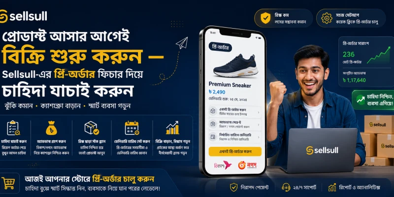 প্রোডাক্ট আসার আগেই বিক্রি শুরু করুন — Sellsull-এর প্রি-অর্ডার ফিচার দিয়ে চাহিদা যাচাই করুন