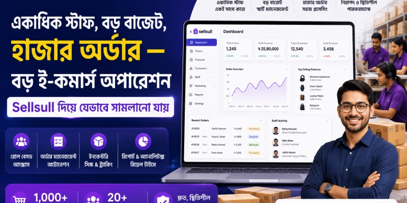 একাধিক স্টাফ, বড় বাজেট, হাজার অর্ডার — বড় ই-কমার্স অপারেশন Sellsull দিয়ে যেভাবে সামলানো যায়