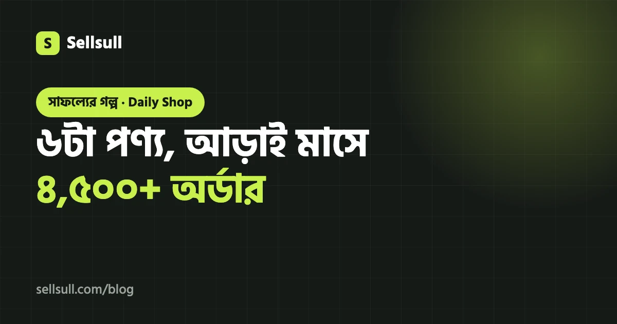 Daily Shop-এর সাফল্যের গল্প: মাত্র ৬টা পণ্য নিয়ে আড়াই মাসে ৪,৫০০+ অর্ডার