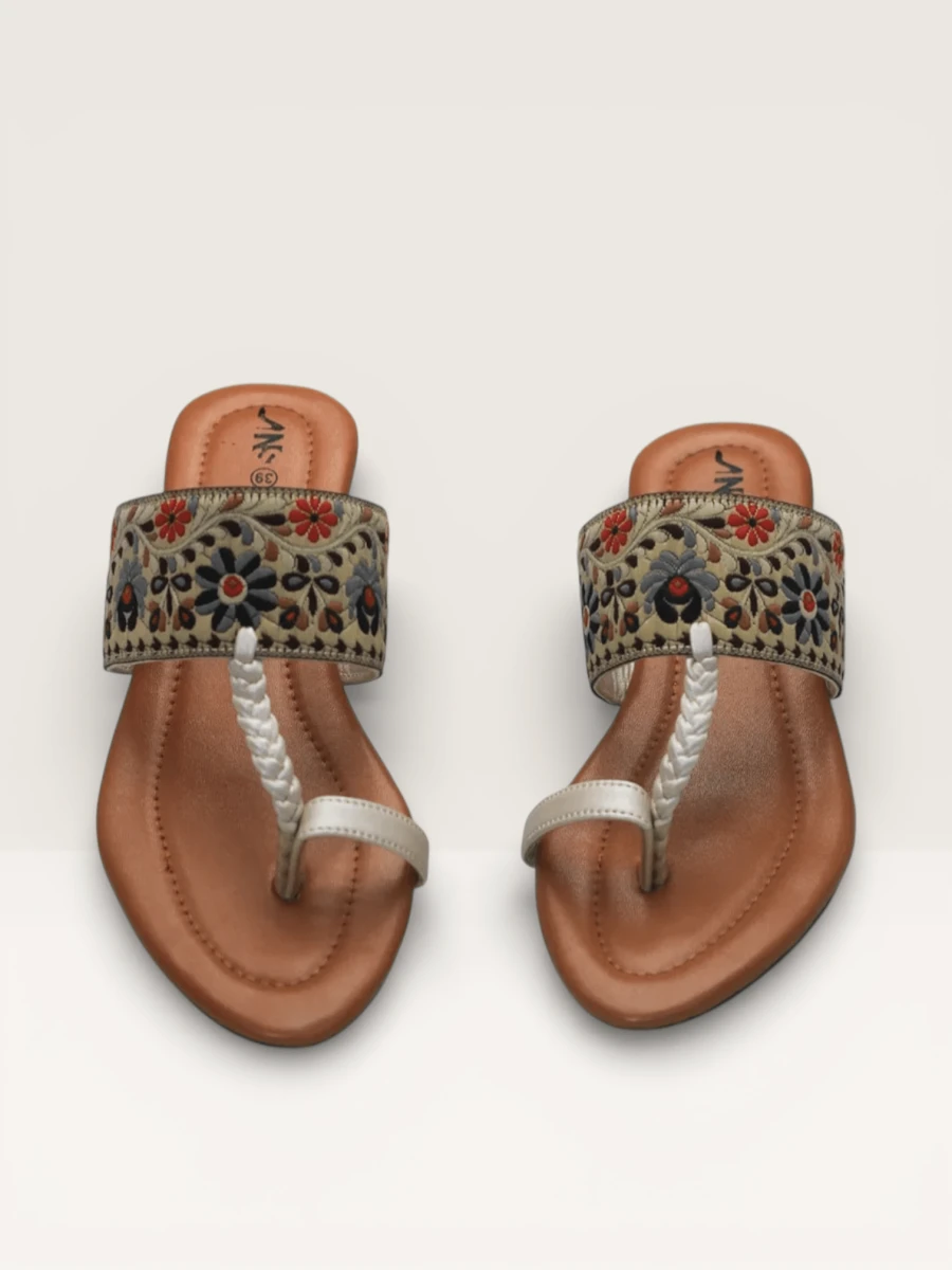 Thong Sandals for Women with Embellished Buckle | Nawabi Shoes BD
