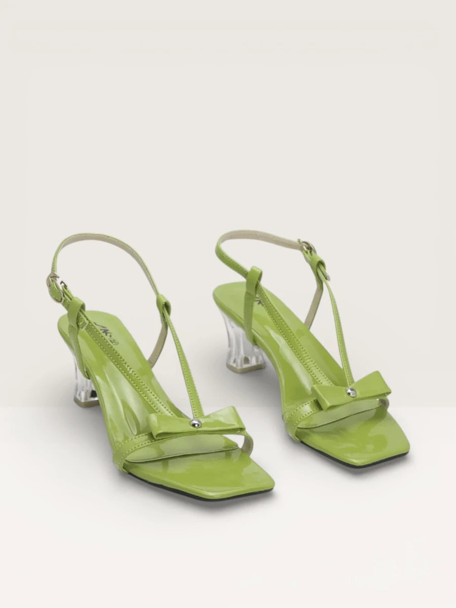 Variety of Strappy Sandals with Clear Heels