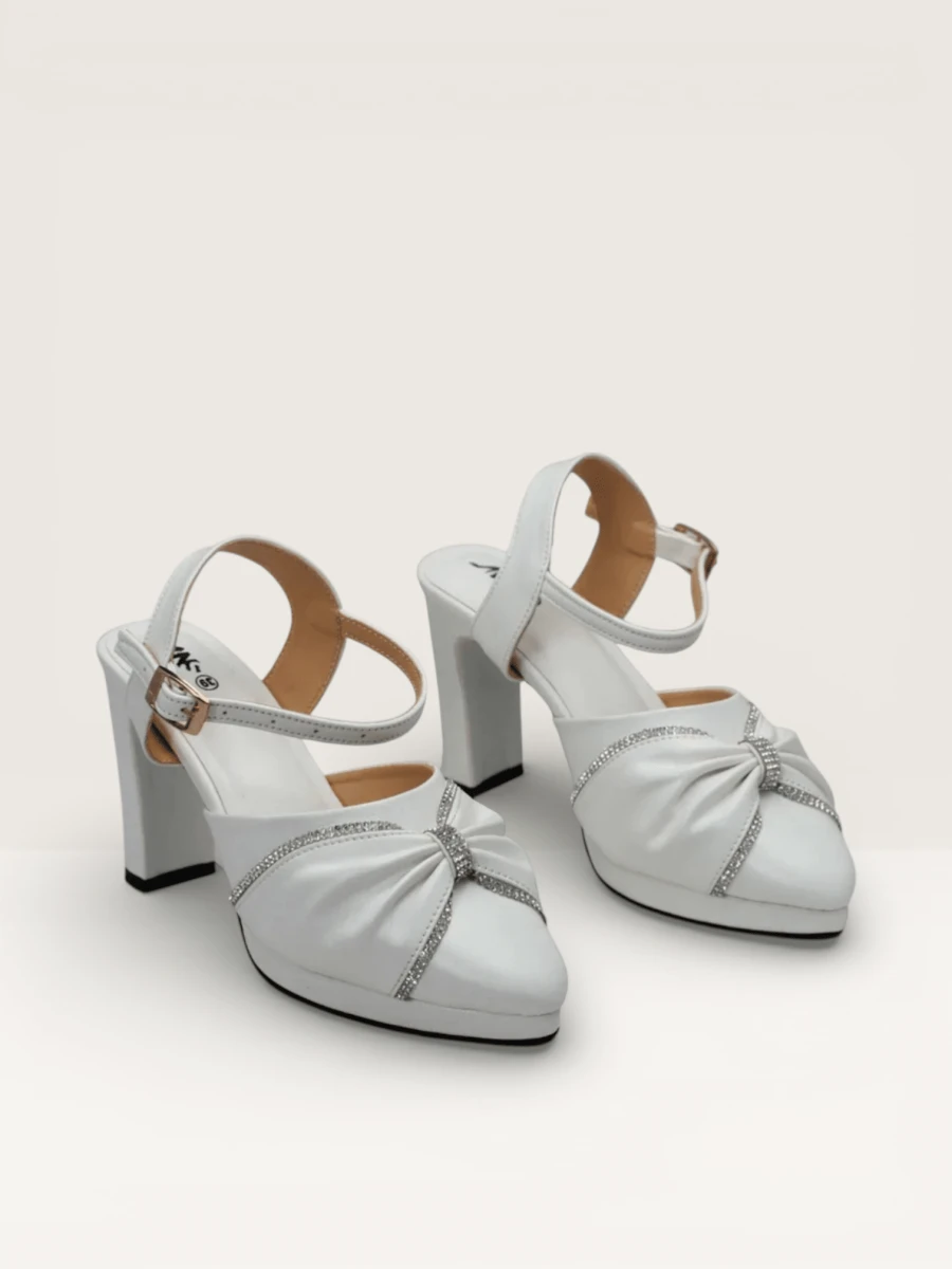 Women Rhinestone Decor Mary Jane Pumps, Chunky Heeled Elegant Pumps