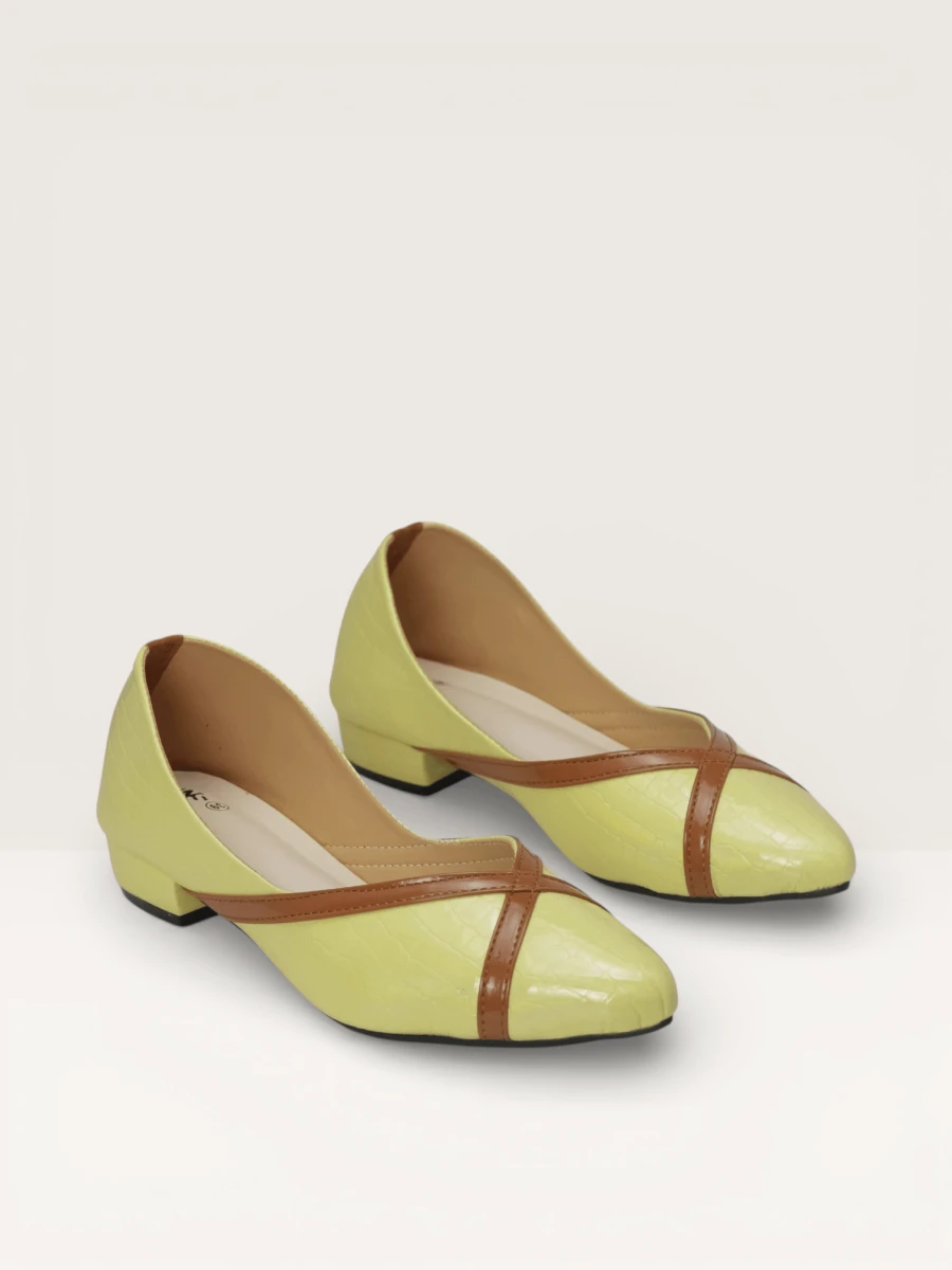 Women's Low-Heel Pumps with Crossover Strap and Pointed Toe | Nawabi Shoes BD