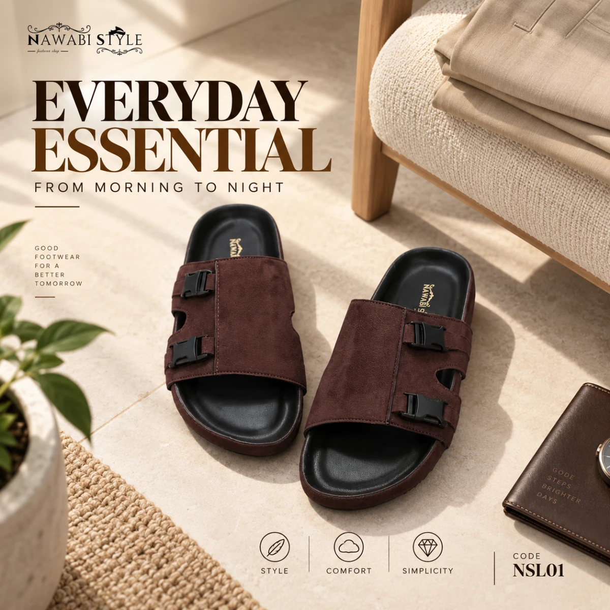 Comfort Arizona | Premium Mens Sandals - NSL01-BW