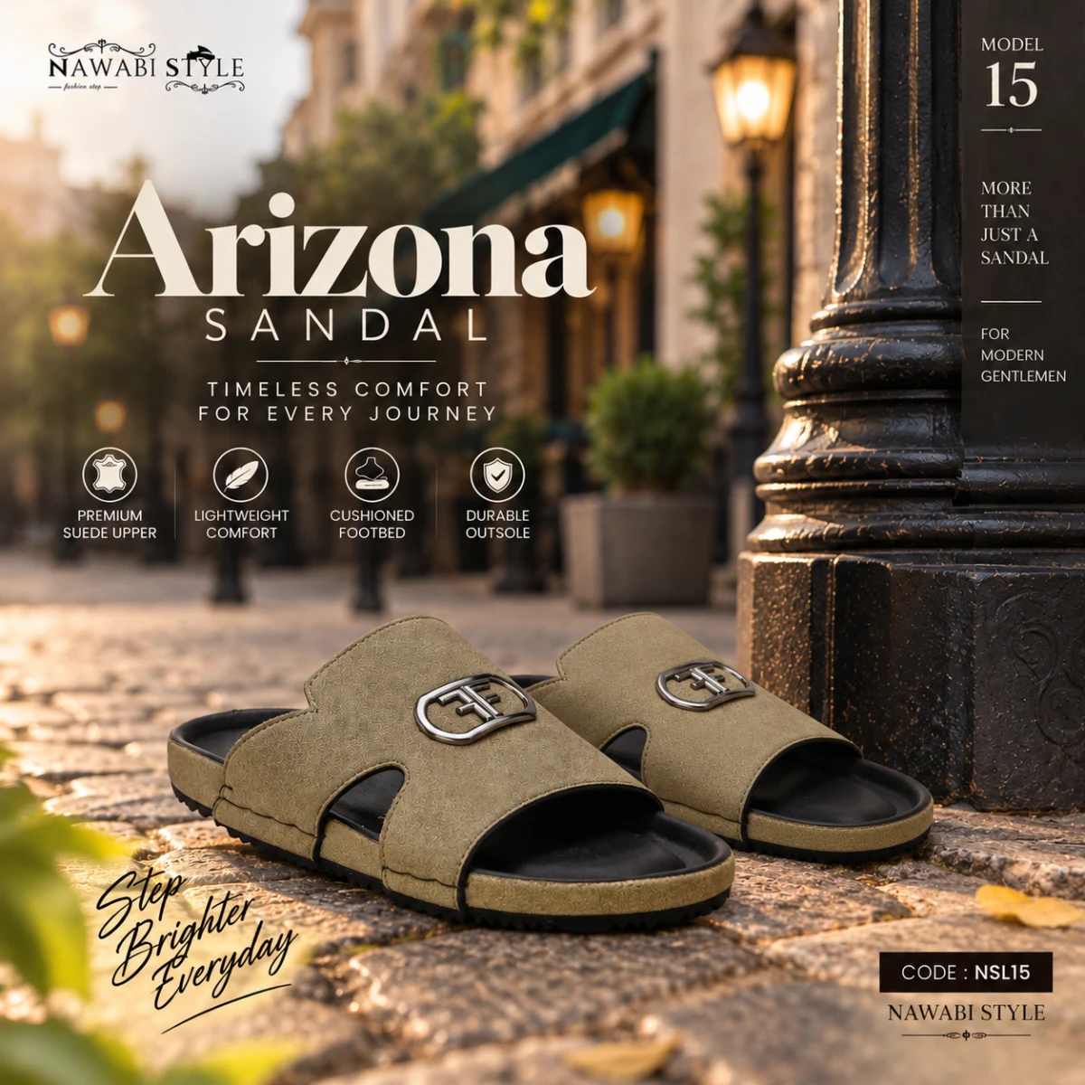 Premium Men's Slide - NSL15-Cream