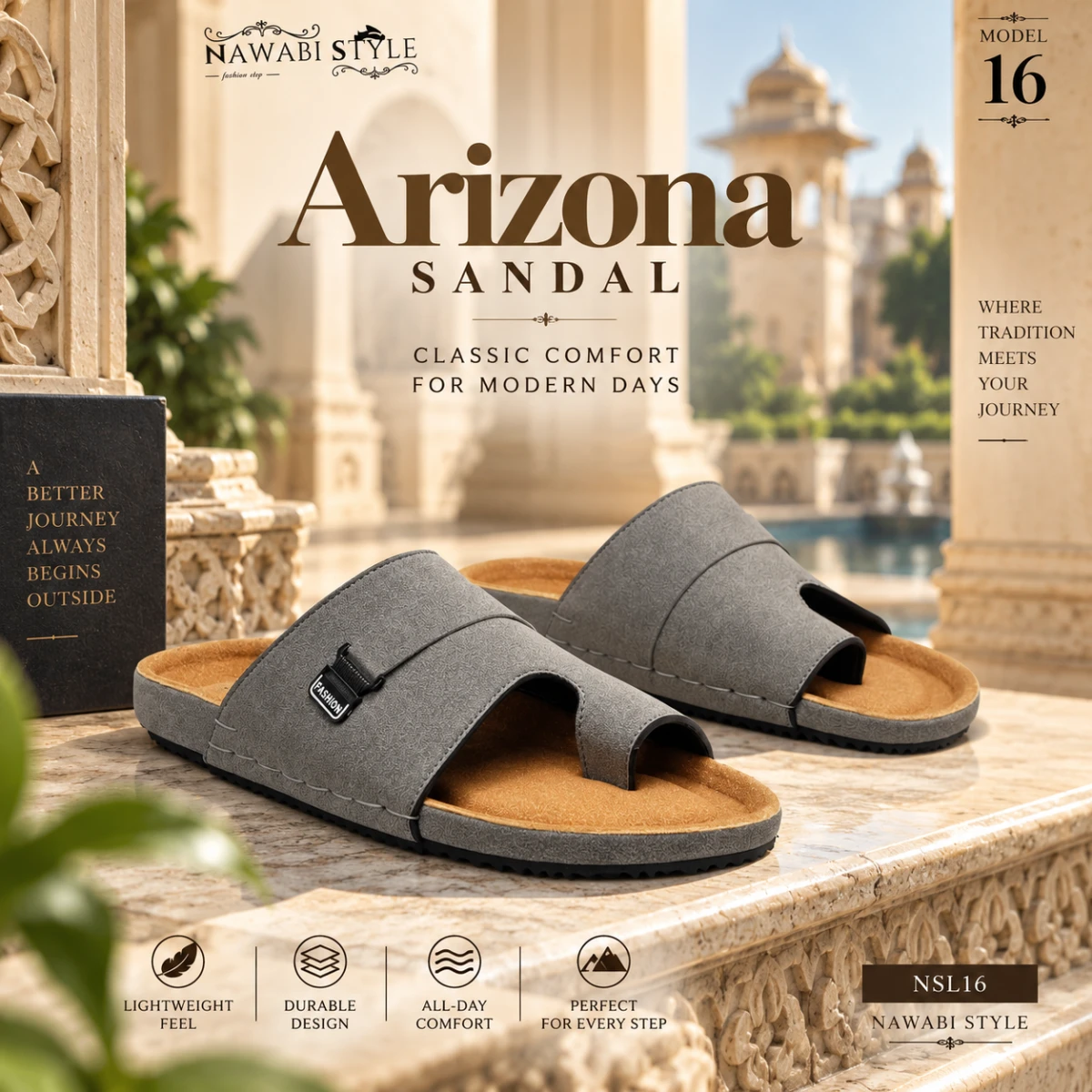 Premium Men's Slide - NSL16-gray