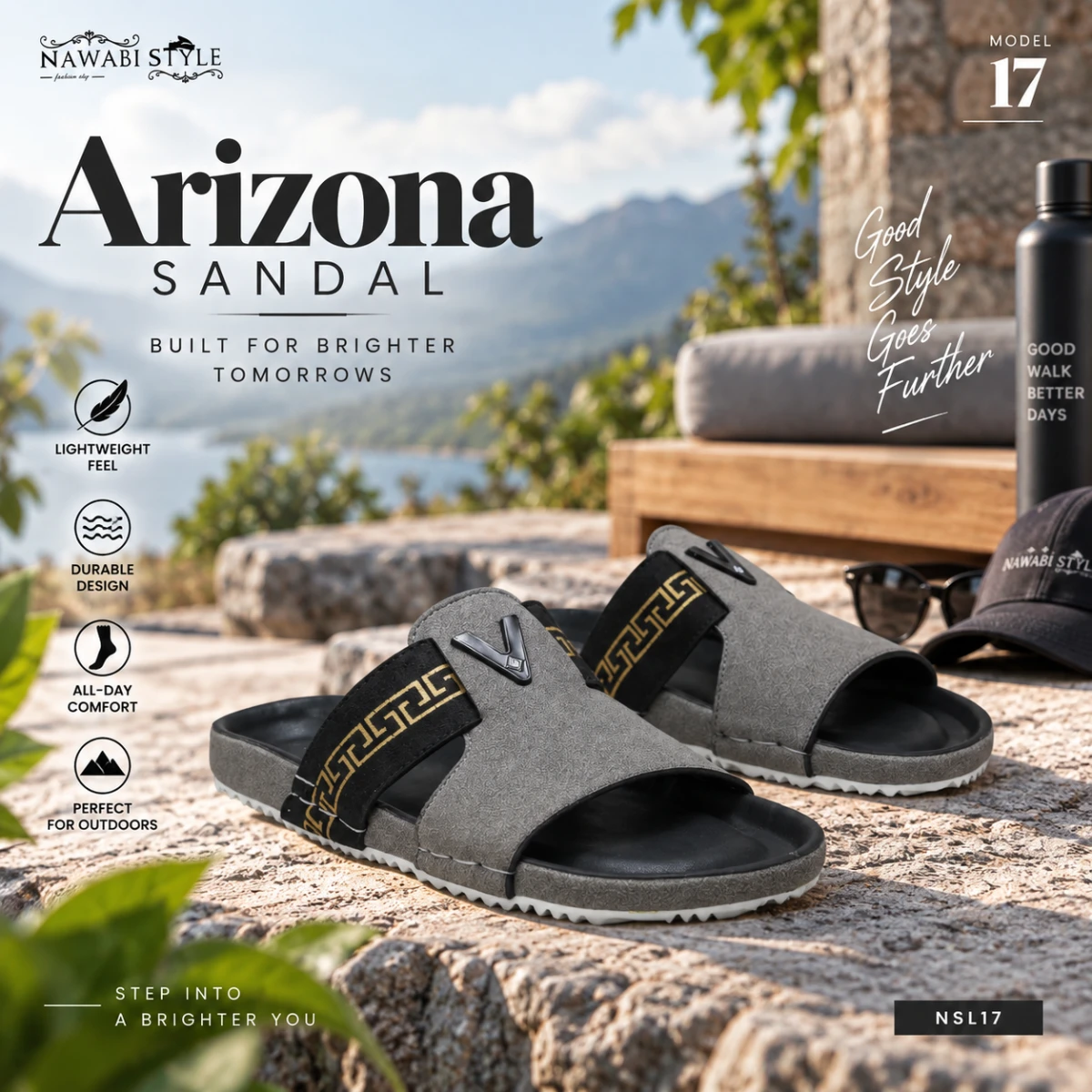 Premium Men's Slide - NSL17-gray