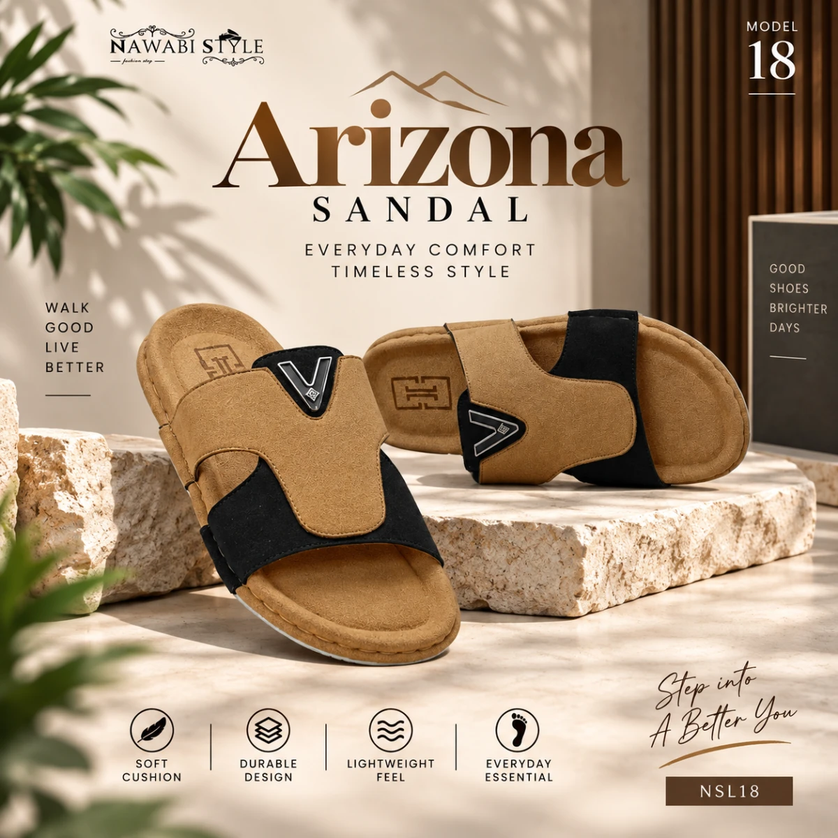 Premium Men's Slide - NSL18-Mustard