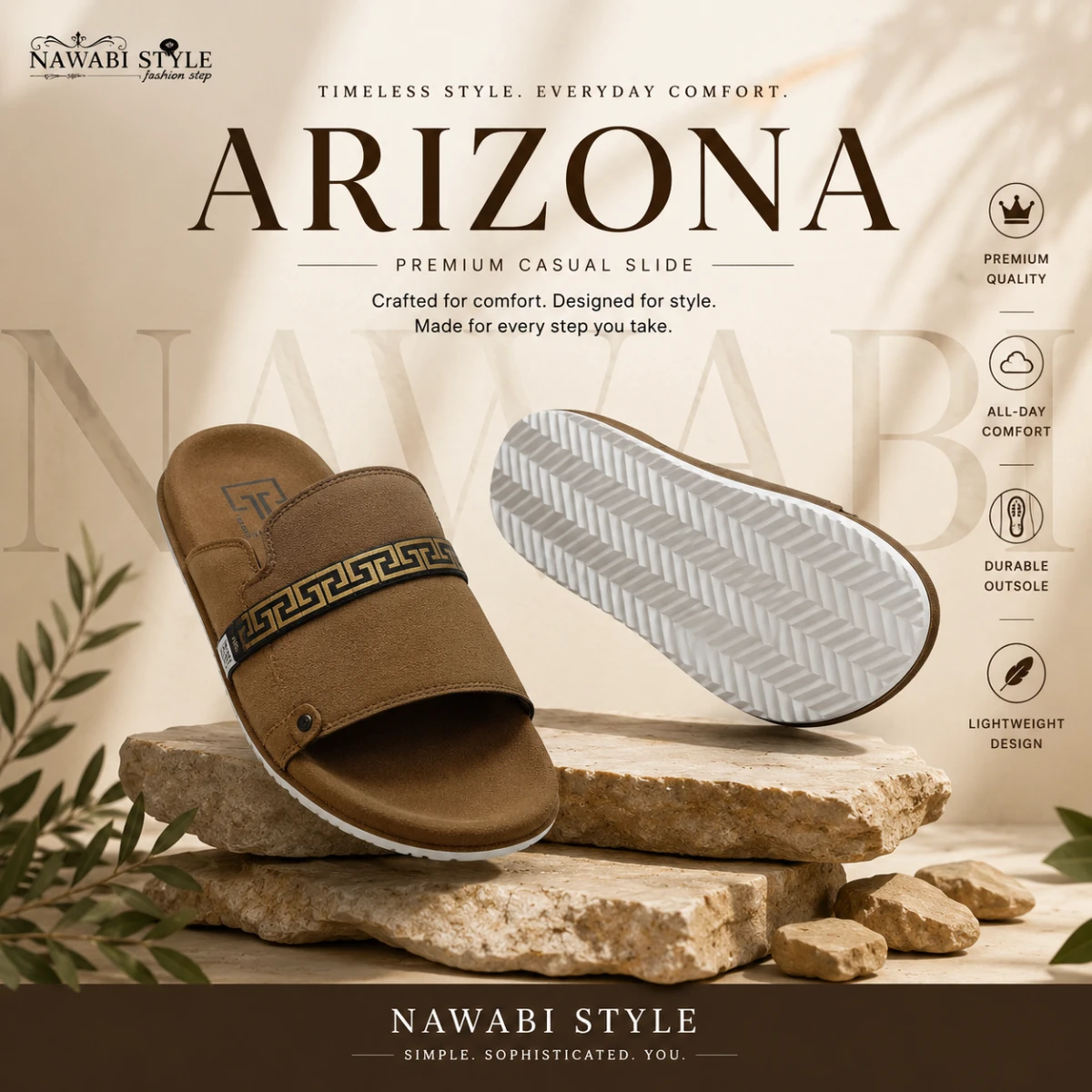 Premium Men's Slide - NSL21-Mustard