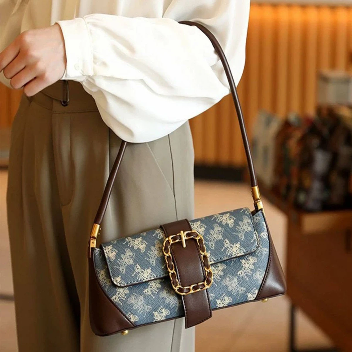Pastoral Style Patchwork Shoulder Bag-UM-1007