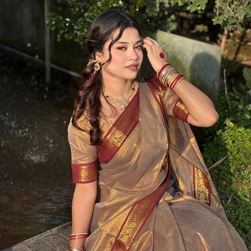Trending Premium Lama Silk Saree with Blouse Piece for Women