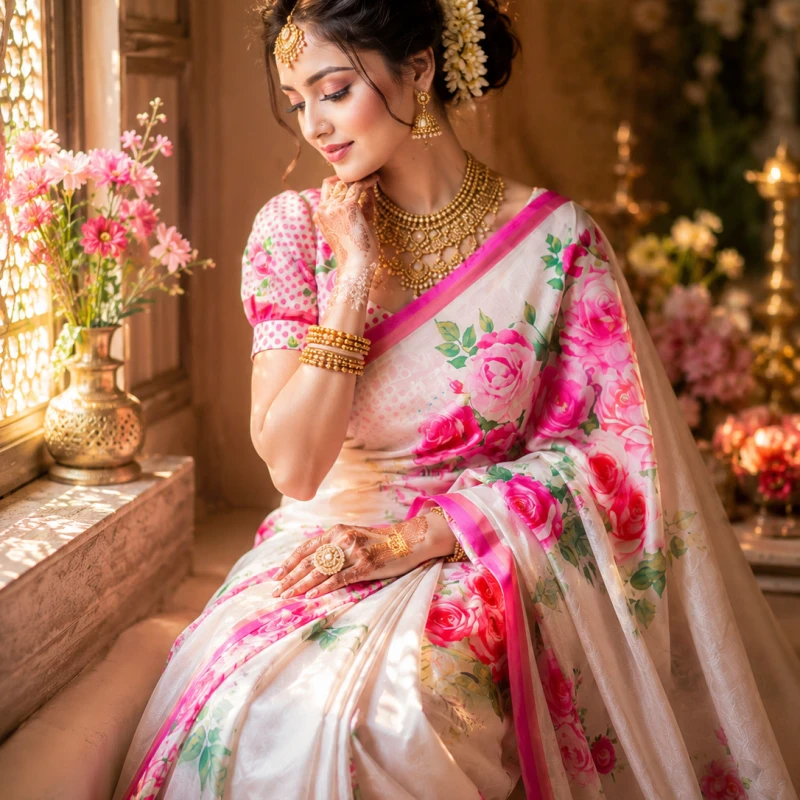 Most Demanding Chanderi Silk Saree With Blouse Piece