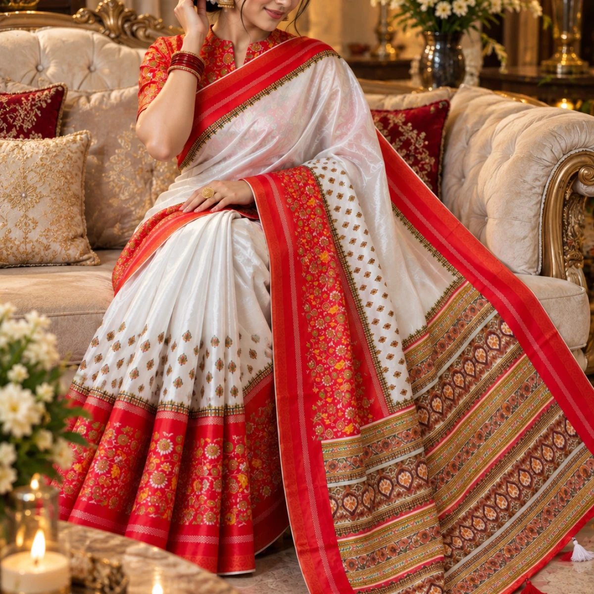 Premium Semi Moslin Silk Saree with Blouse Piece