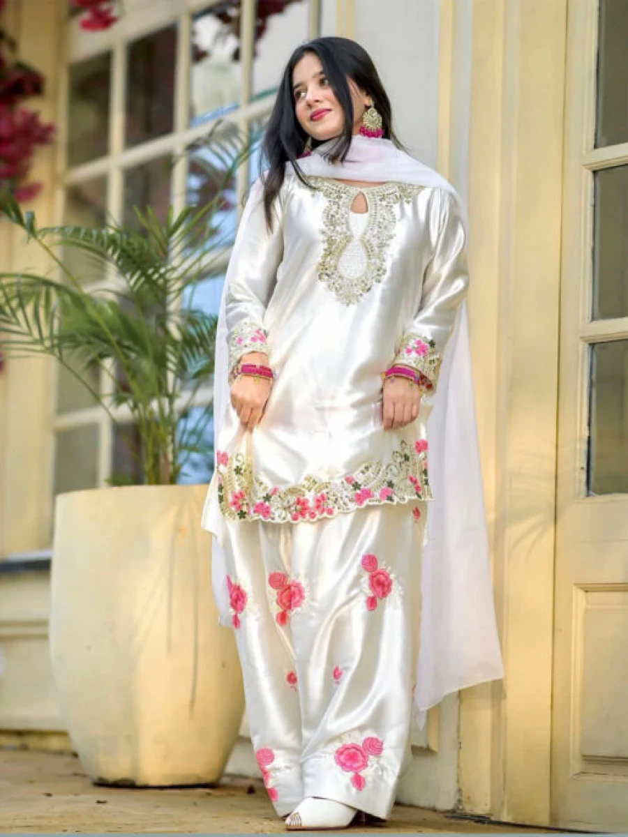 Luxury Satin Embroidery Dress RSPR-05