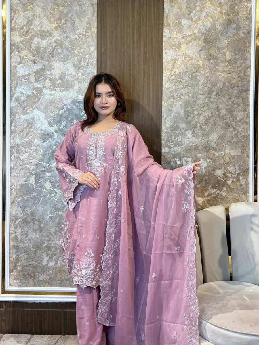 Readymade Gharara Party Dress (Onion-04)